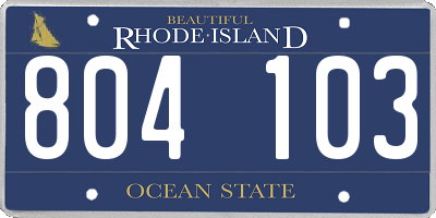 RI license plate 804103