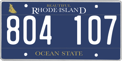 RI license plate 804107