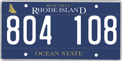 RI license plate 804108