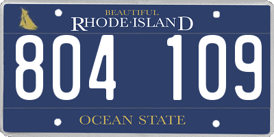 RI license plate 804109
