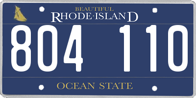 RI license plate 804110