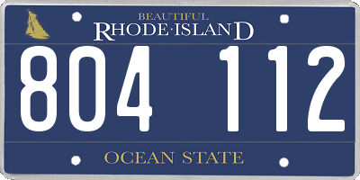 RI license plate 804112