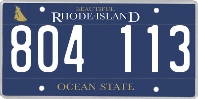 RI license plate 804113