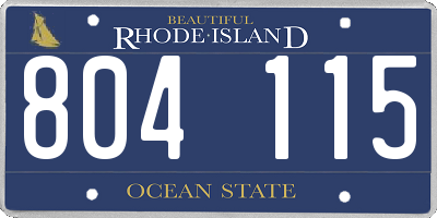 RI license plate 804115