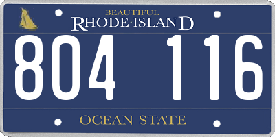 RI license plate 804116