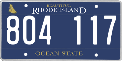 RI license plate 804117