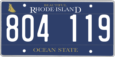 RI license plate 804119