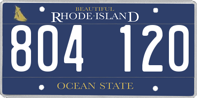 RI license plate 804120