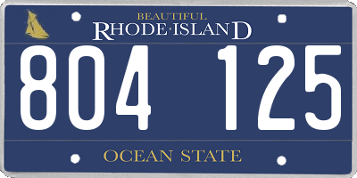 RI license plate 804125
