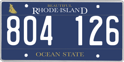 RI license plate 804126