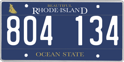 RI license plate 804134