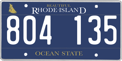 RI license plate 804135