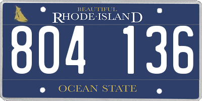 RI license plate 804136