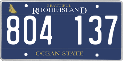 RI license plate 804137