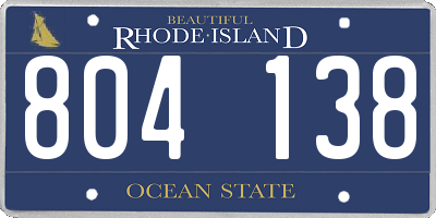 RI license plate 804138