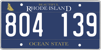 RI license plate 804139
