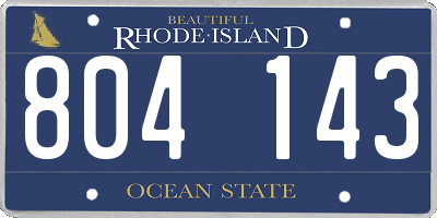RI license plate 804143