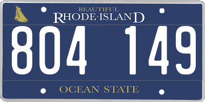 RI license plate 804149