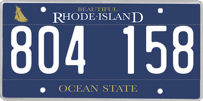 RI license plate 804158