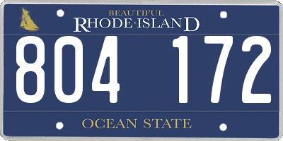 RI license plate 804172