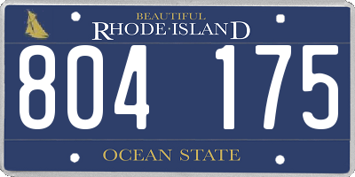 RI license plate 804175
