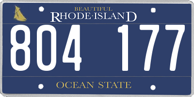 RI license plate 804177