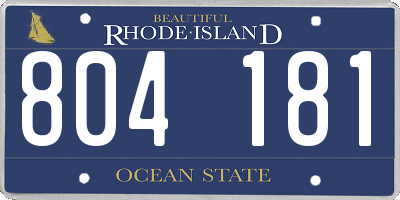 RI license plate 804181