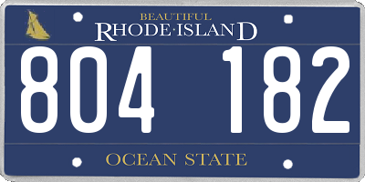 RI license plate 804182