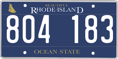 RI license plate 804183