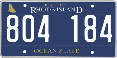 RI license plate 804184