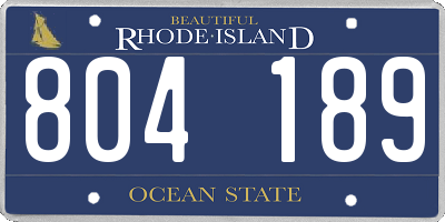 RI license plate 804189