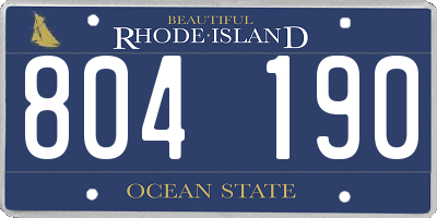 RI license plate 804190