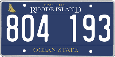 RI license plate 804193