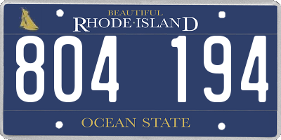 RI license plate 804194