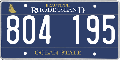 RI license plate 804195