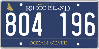 RI license plate 804196