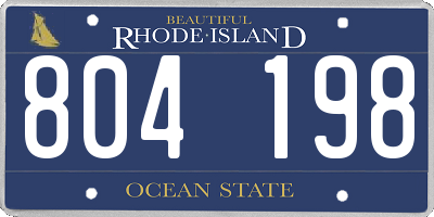 RI license plate 804198