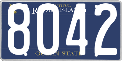 RI license plate 8042