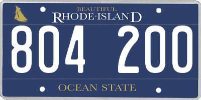 RI license plate 804200