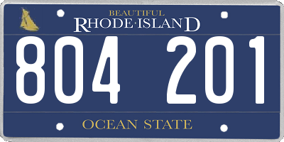 RI license plate 804201