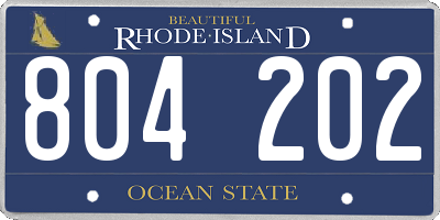 RI license plate 804202