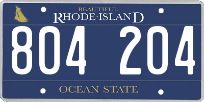 RI license plate 804204