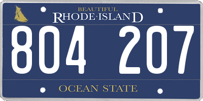 RI license plate 804207