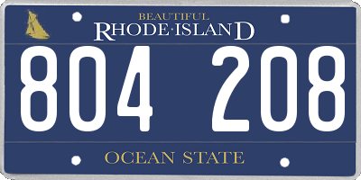RI license plate 804208