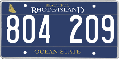 RI license plate 804209