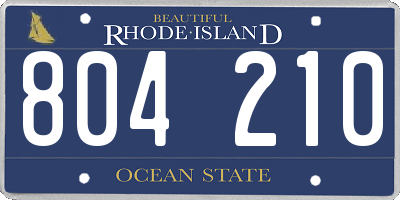 RI license plate 804210