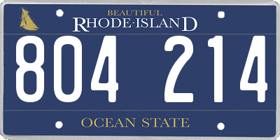 RI license plate 804214
