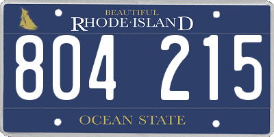RI license plate 804215