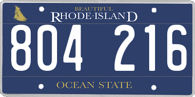 RI license plate 804216