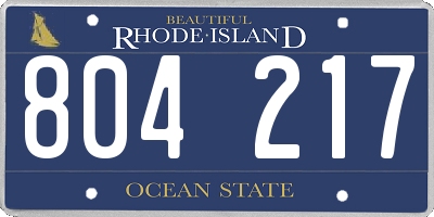 RI license plate 804217